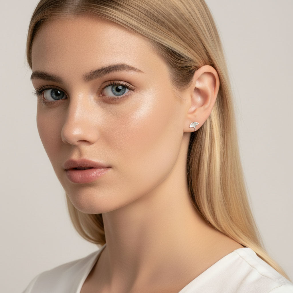 Carmella - Ohrstecker mit Ginkgoblattmuster