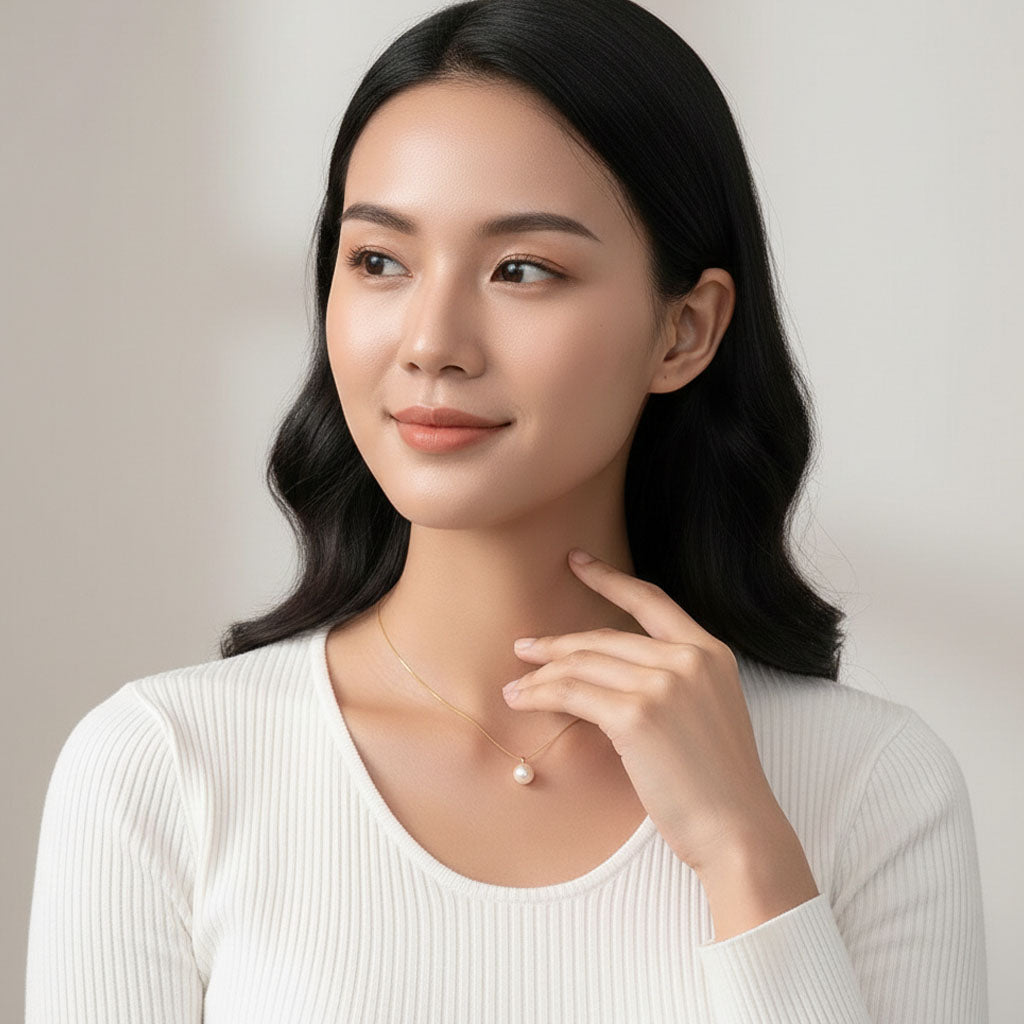 Cassandra - Ketting met delicate parelhanger