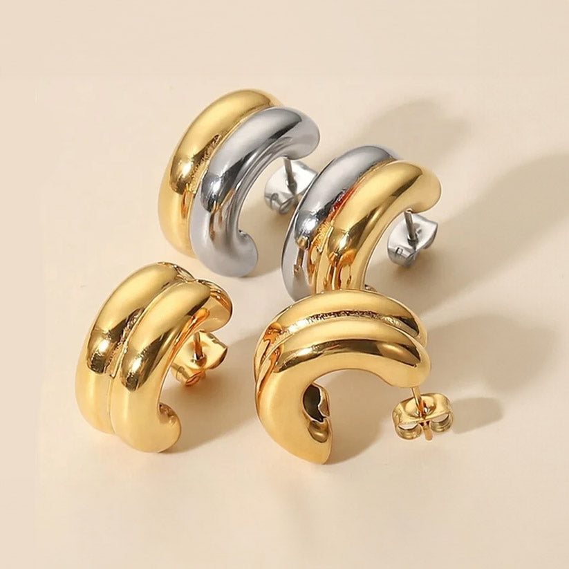 Chunky – Bold J-shaped hoops