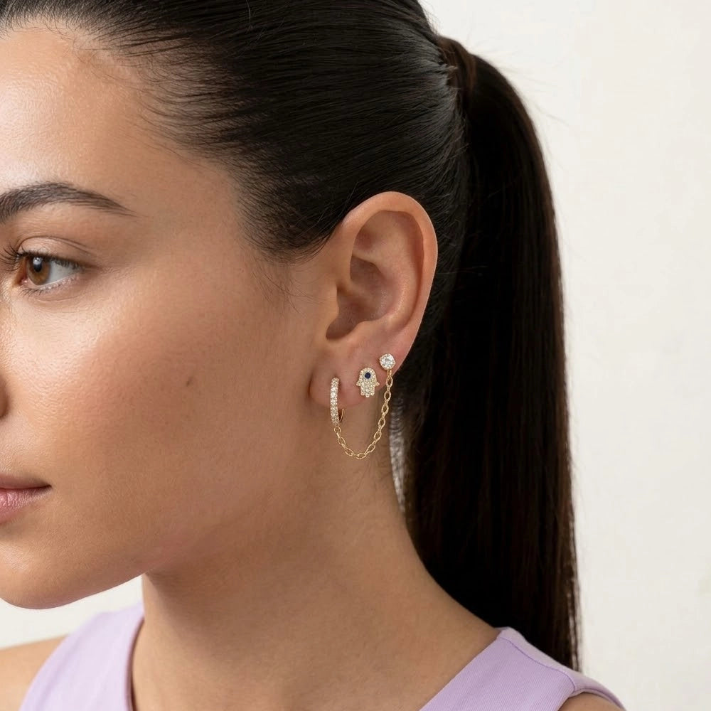 Connect – Chain earring with stones