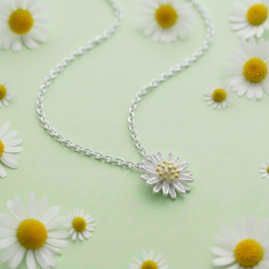 Daisy Flower - Halskette mit Gänseblümchen-Anhänger