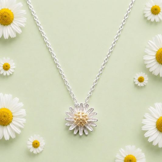 Daisy Flower - Halskette mit Gänseblümchen-Anhänger