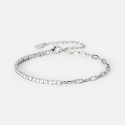 Edel - Tennisarmband mit teilweiser Ankerkette
