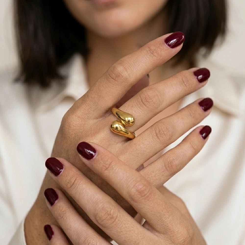 Eclipse - Verstellbarer Ring mit Tränenmotiv