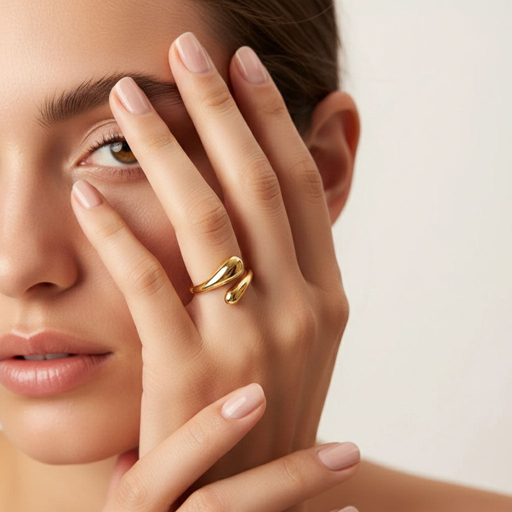 Eclipse - Verstelbare ring met druppelvormig ontwerp