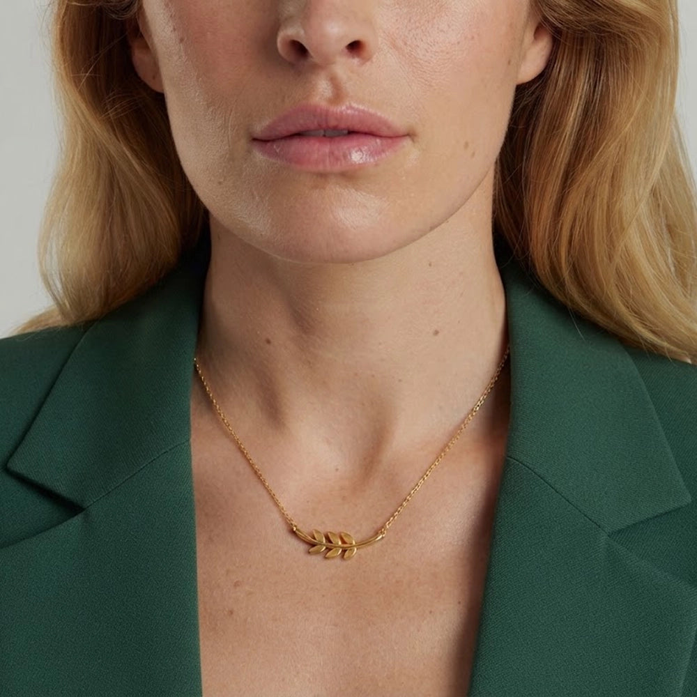 Evergreen - Ketting met bladvormige hanger