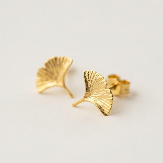 Carmella - Ohrstecker mit Ginkgoblattmuster