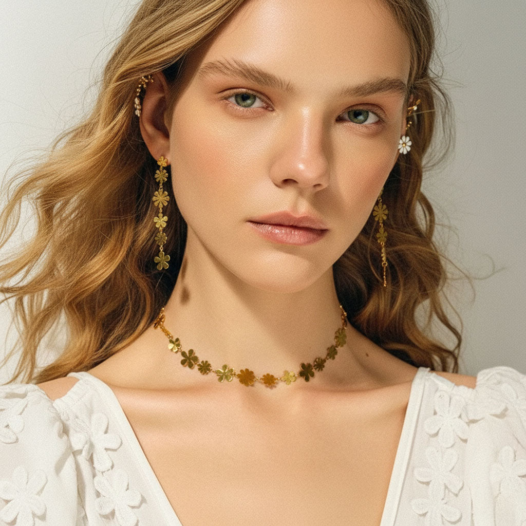 Floral Dreams – Tassel earrings with floral design