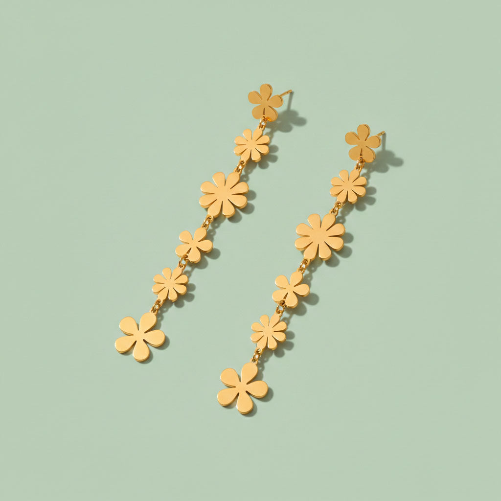 Floral Dreams - Quastenohrringe mit Blumenmuster