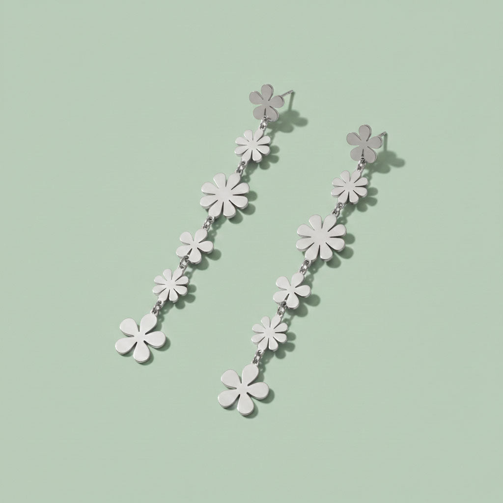 Floral Dreams - Quastenohrringe mit Blumenmuster