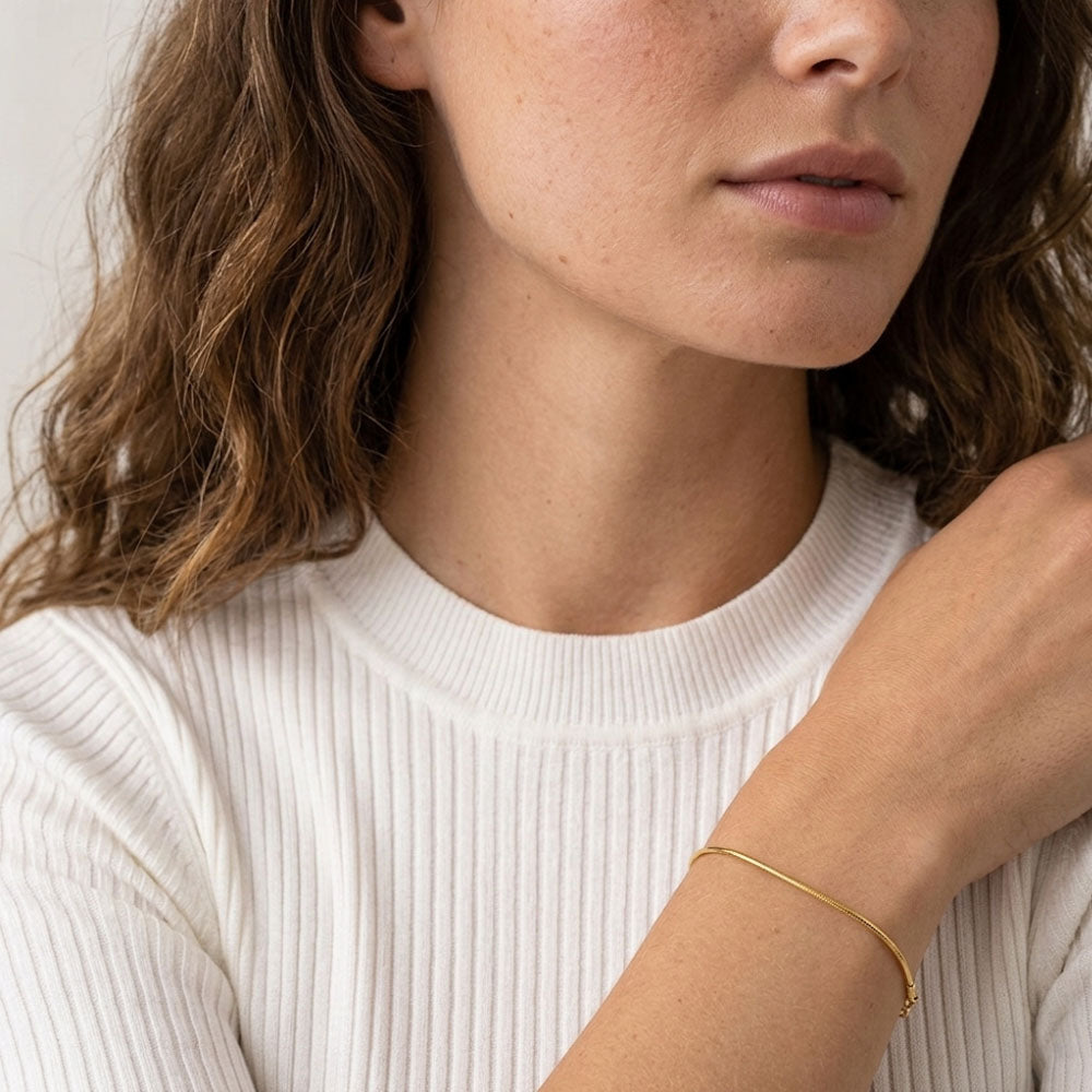 Gabriella - Feines Armband mit abgerundeter Schlangenkette
