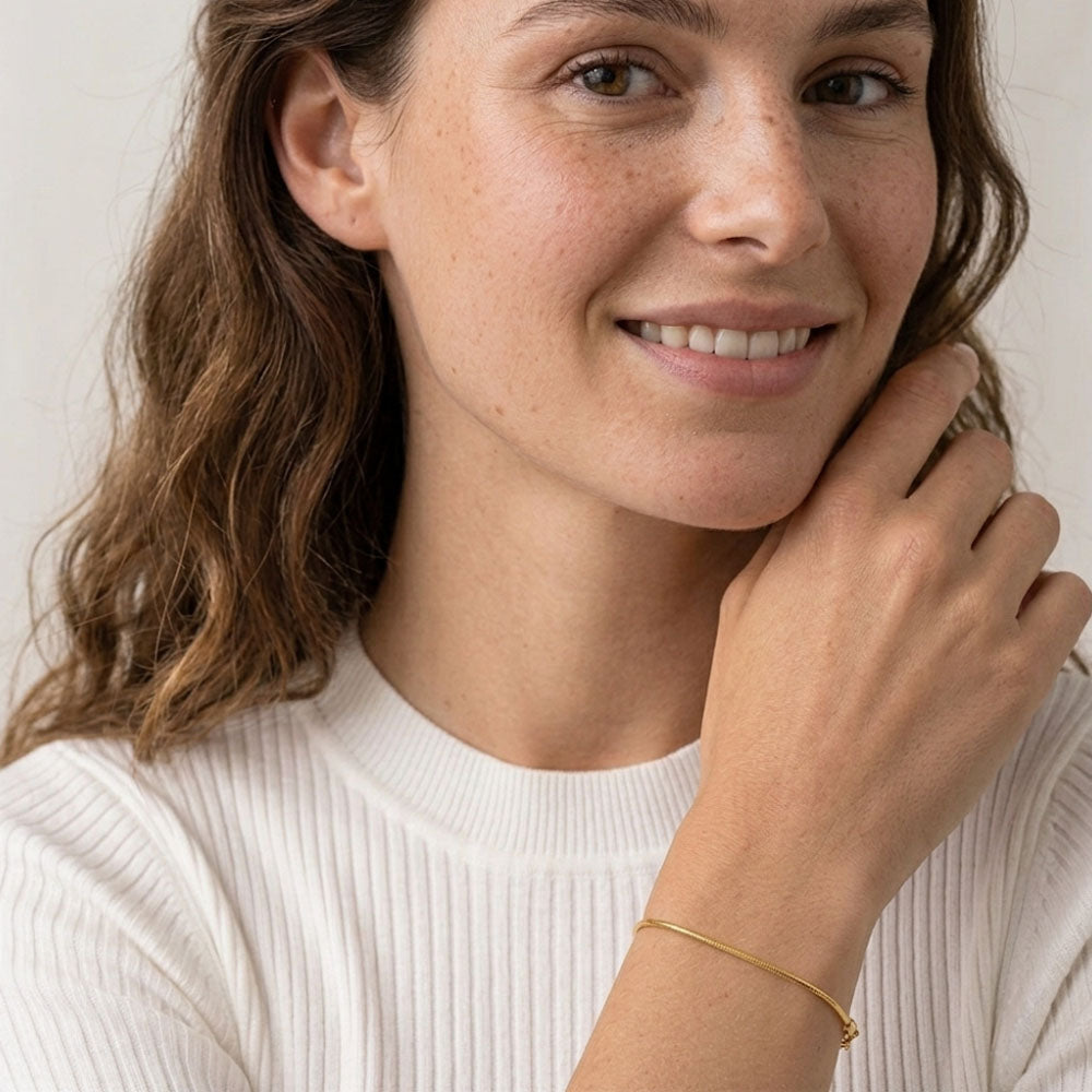 Gabriella - Feines Armband mit abgerundeter Schlangenkette