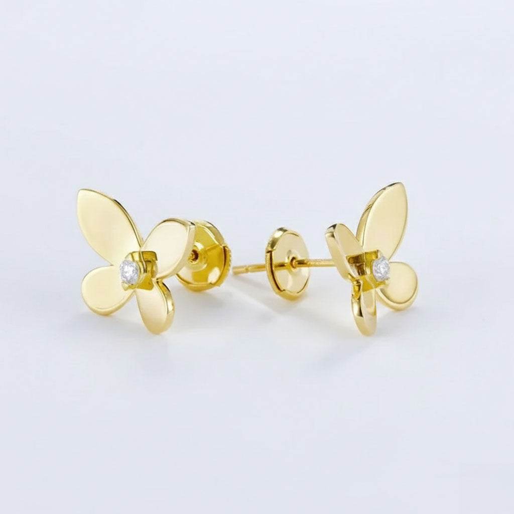 Golden Bloom - Ohrstecker mit Blumenmuster