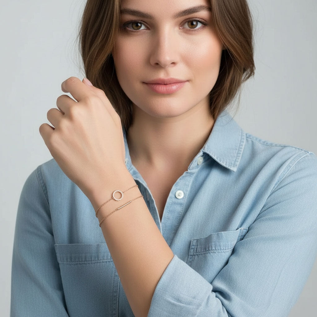 Harpa – Bracelet with double chains and sparkling details