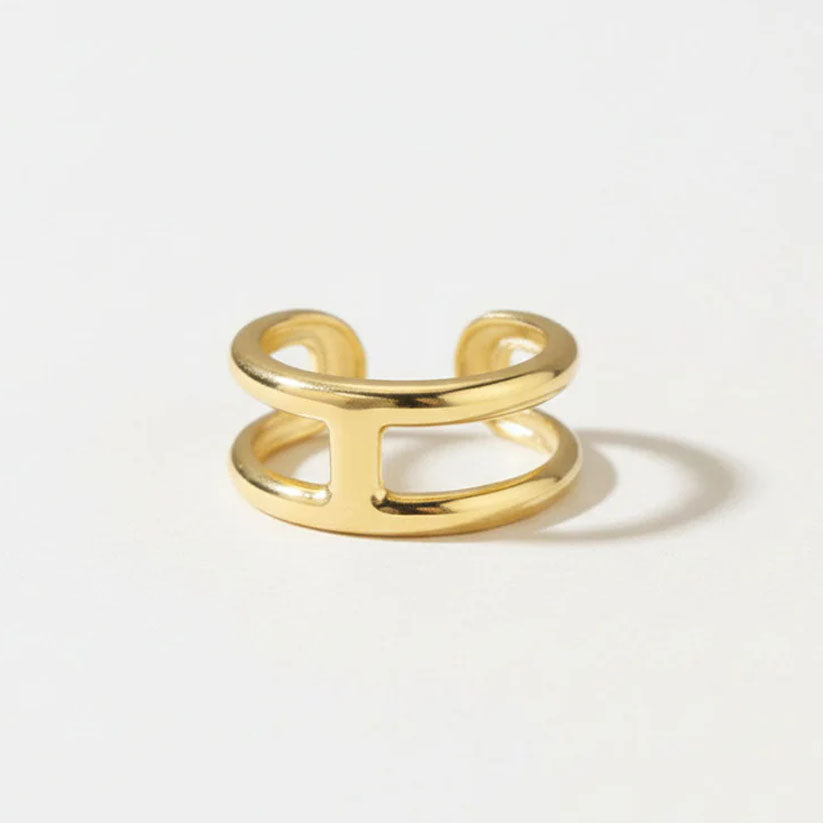 Horizon - Schlanker Ring mit geometrischem Muster