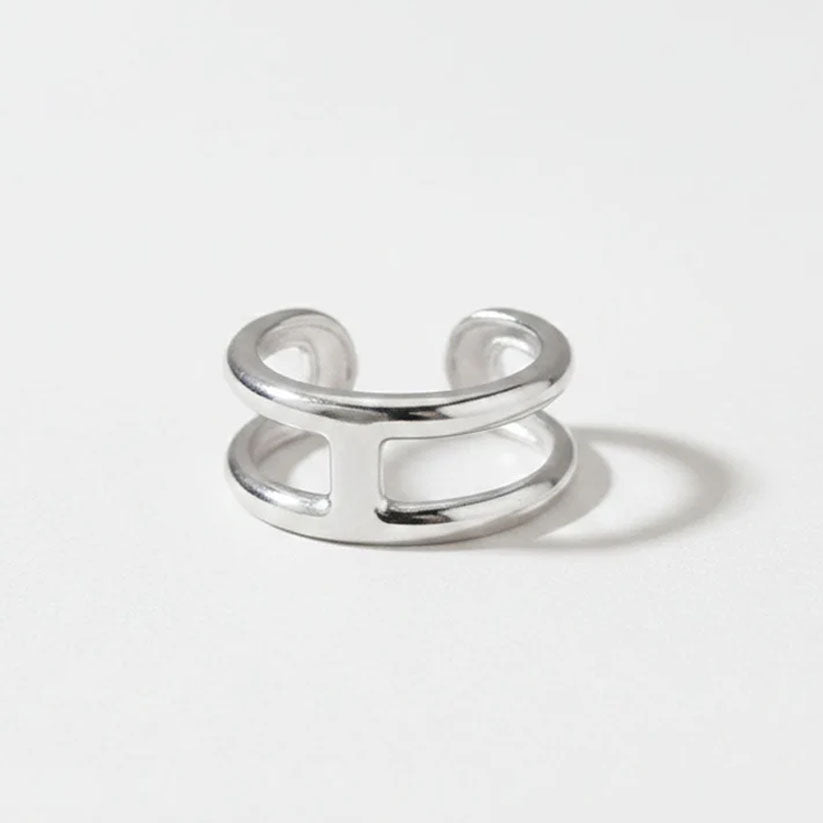 Horizon - Schlanker Ring mit geometrischem Muster