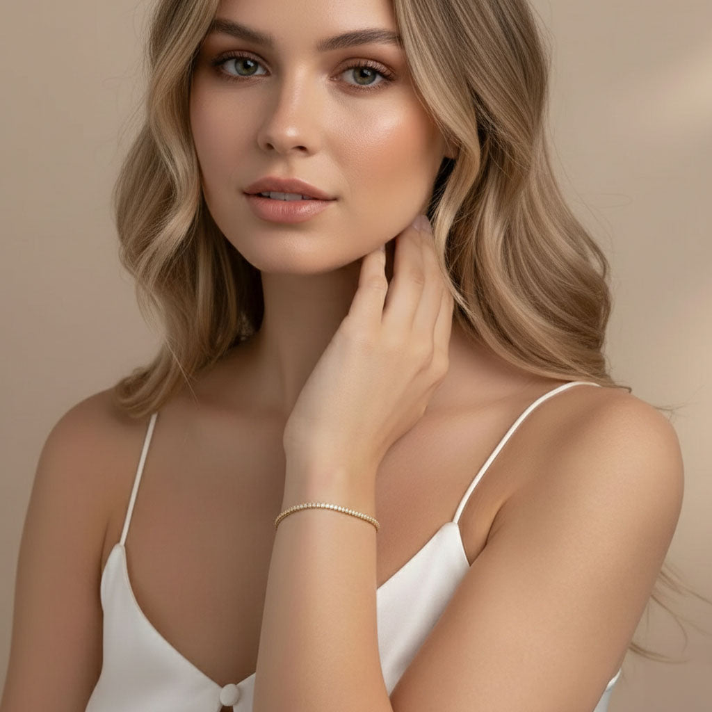 Inez - Tennisarmband met glanzende stenen