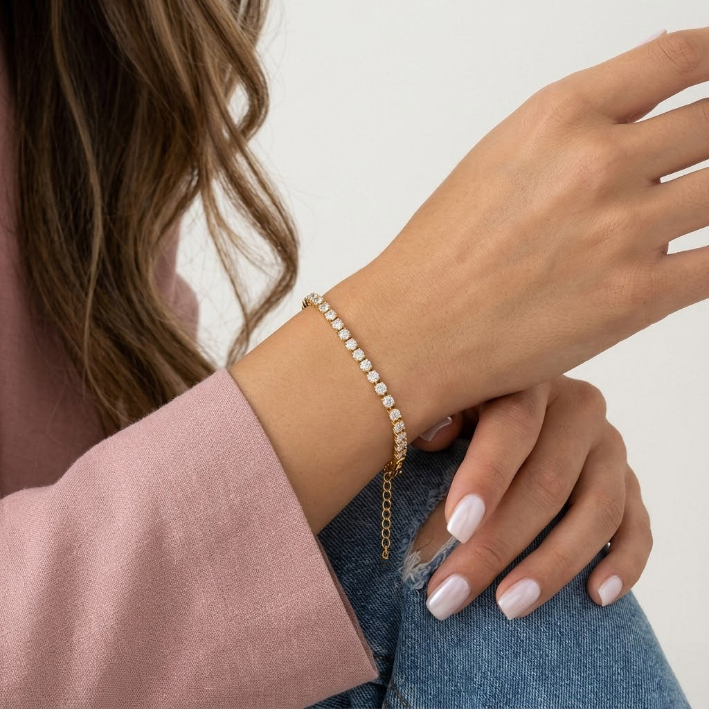 Inez - Tennisarmband mit glänzenden Steinen