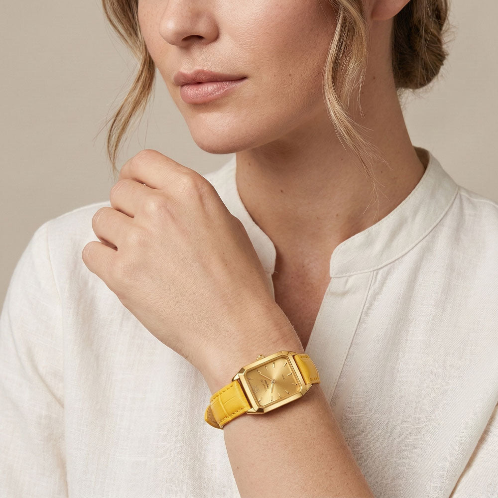 Irma - Uhr mit schmalem Lederarmband