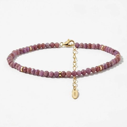 Lavendel – Anklet with purple stones