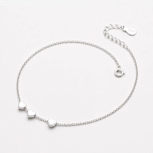 Love Me – Anklet with classic hearts