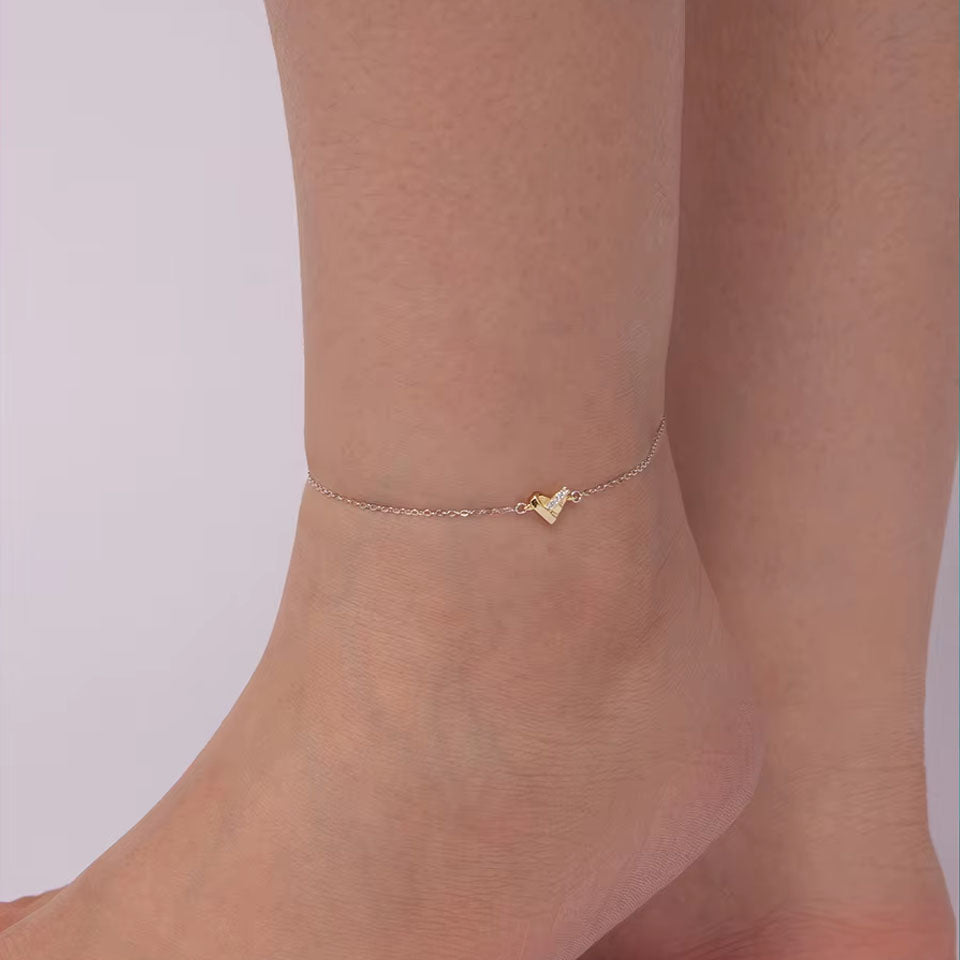 Lovisa - Enkelbandje met hartvormig bedeltje