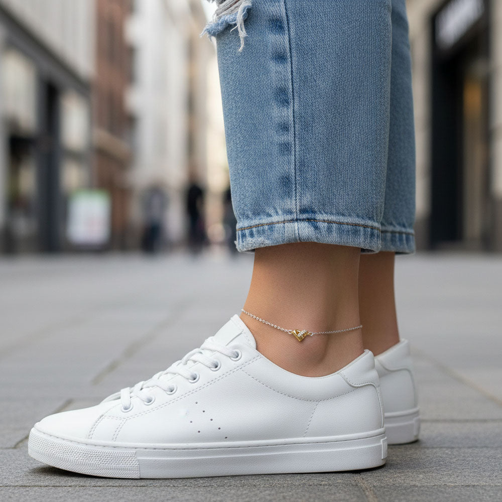 Lovisa - Enkelbandje met hartvormig bedeltje