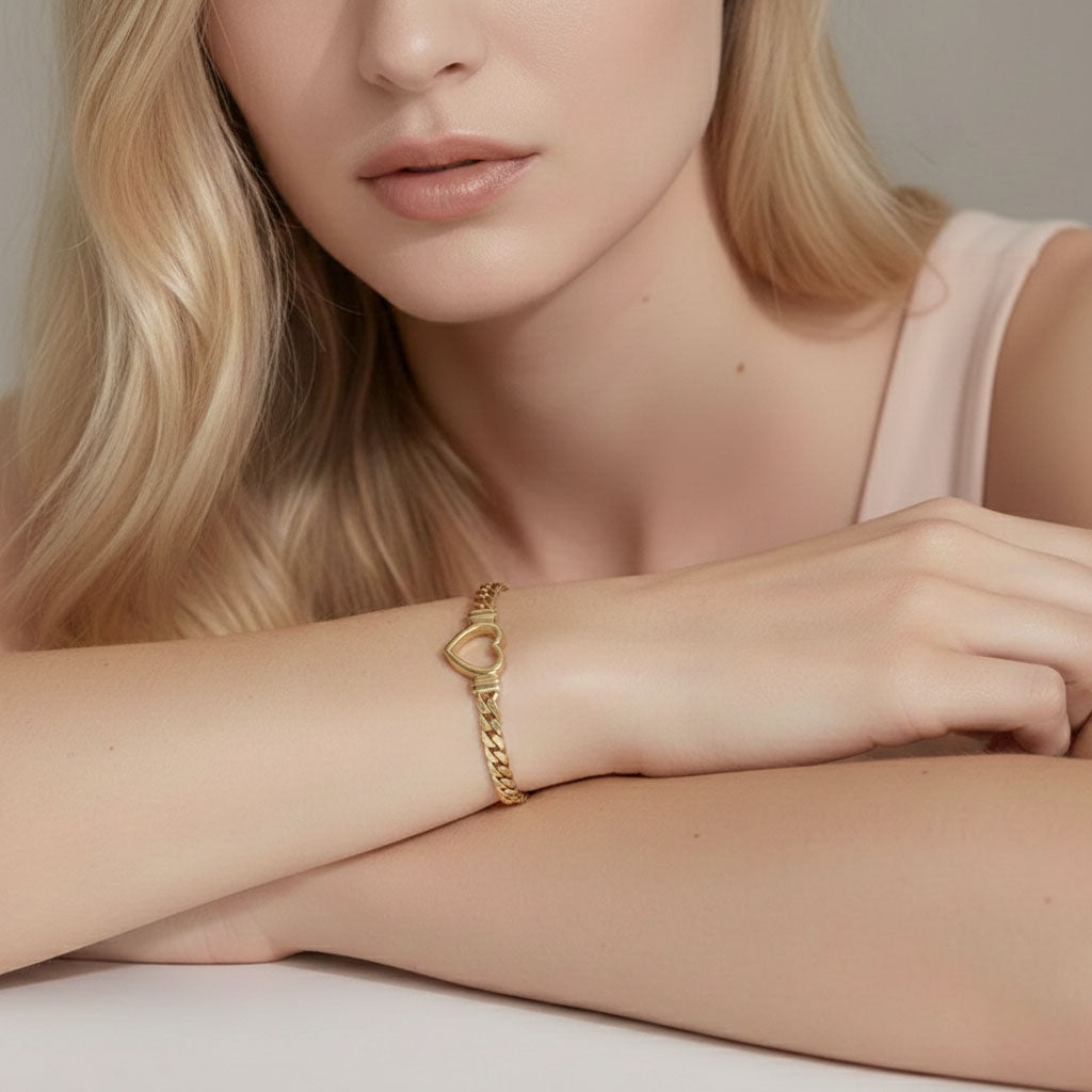 Lovis - Armband met dikke ketting en hartje