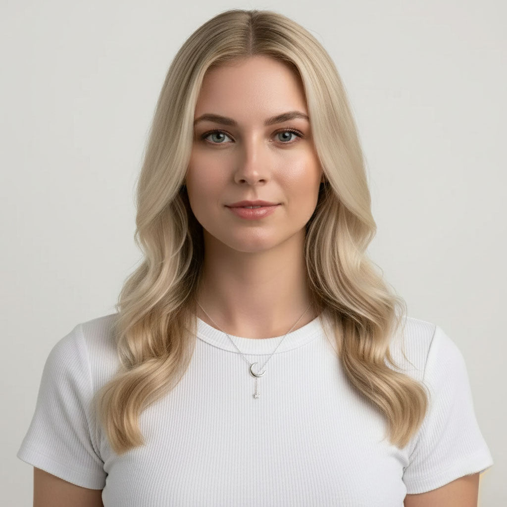 Lune - Ketting met maansikkel en stenen