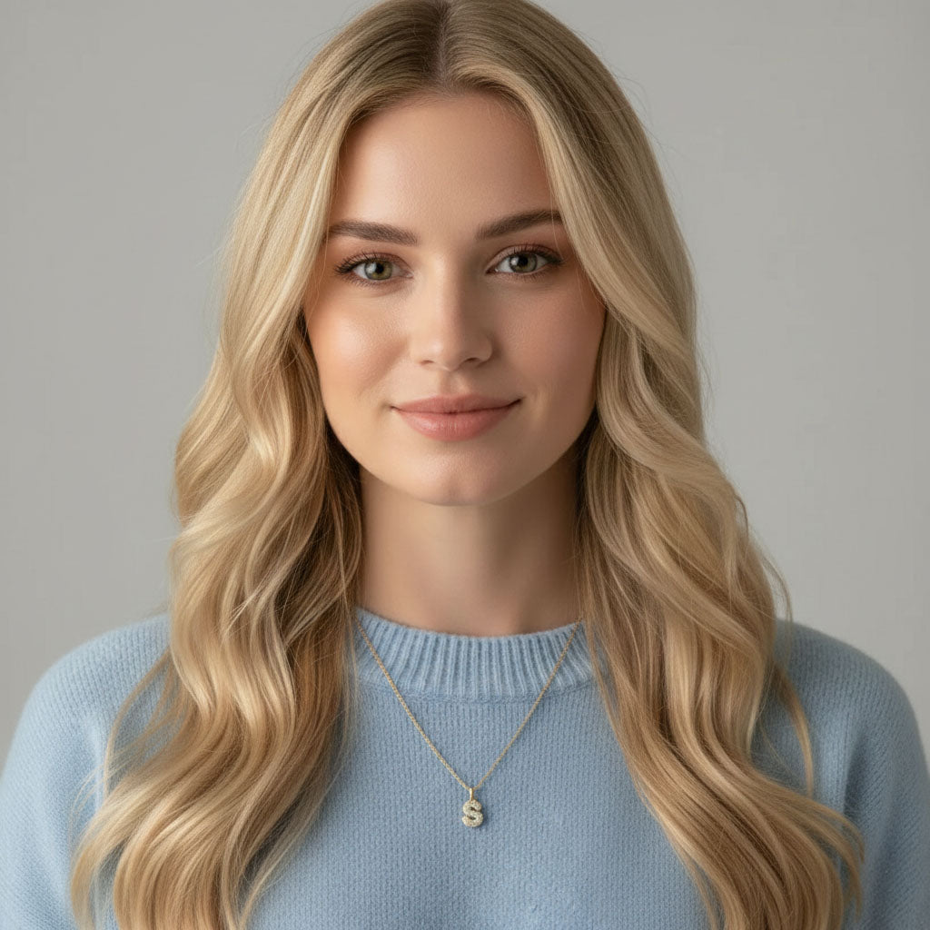 Luxe Initials - Halskette mit klobigem Buchstabenmuster