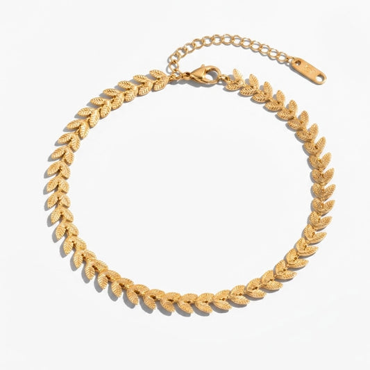 Madeline – Anklet with linked leaves