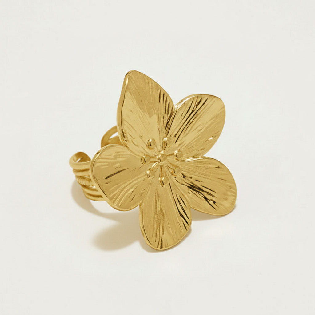 Magnolia - Verstellbarer Ring mit großer Blume