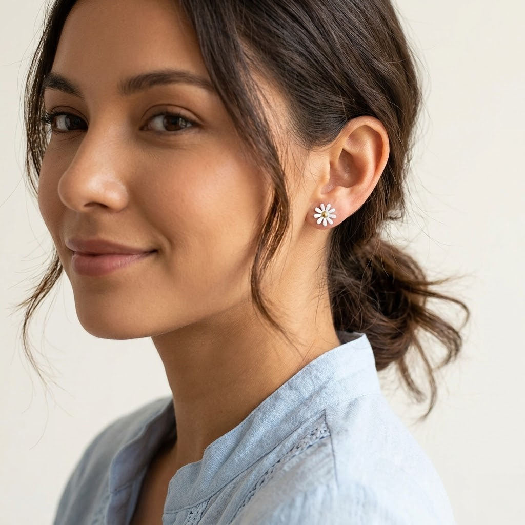 Marguerite - Ohrstecker mit Gänseblümchen