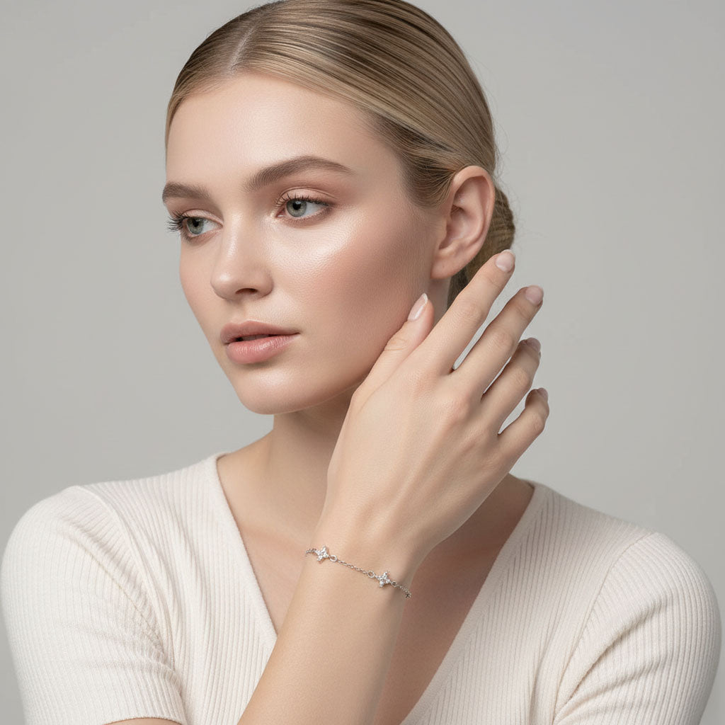 Northern Lights - Armband met fonkelende bloemen