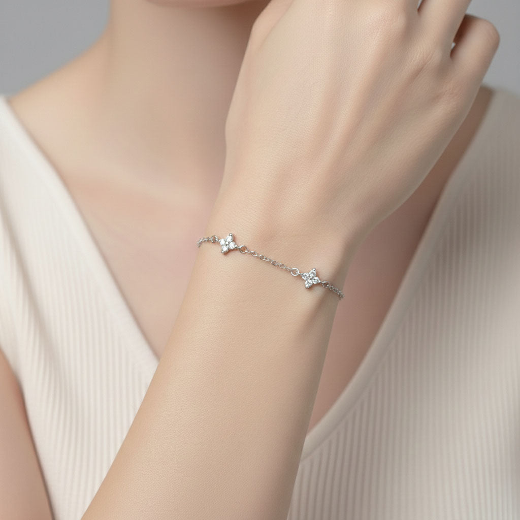 Northern Lights - Armband met fonkelende bloemen