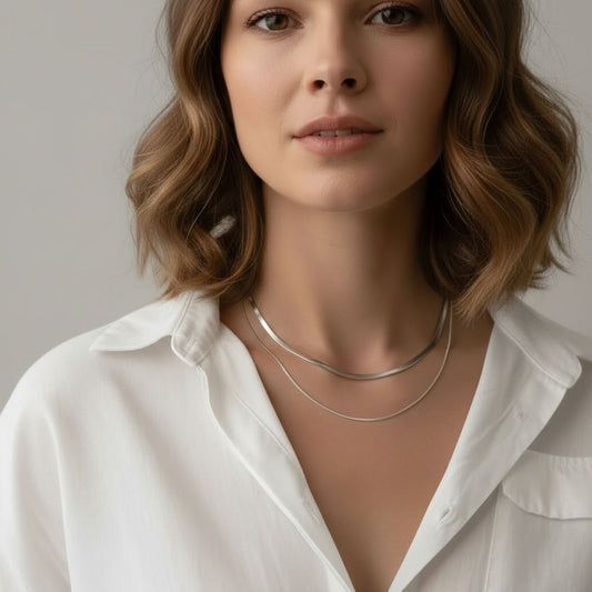 Nour - Halskette mit doppelten Ketten in verschiedenen Längen