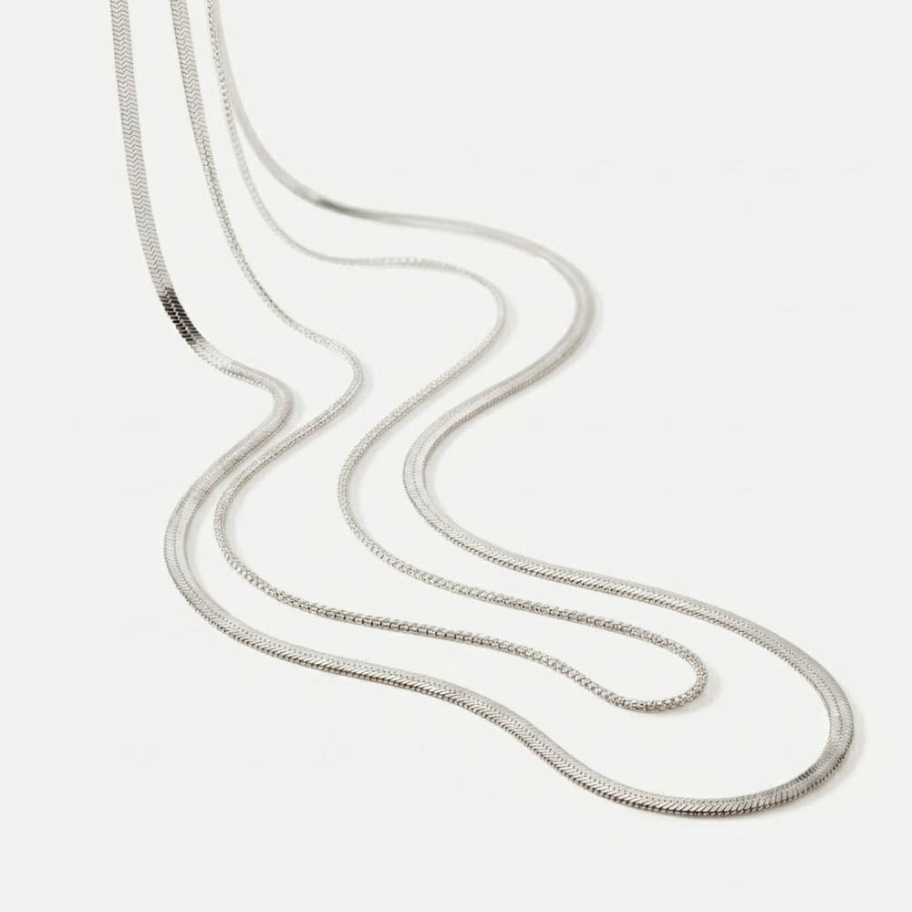 Nour – Double chain necklace with mixed thicknesses