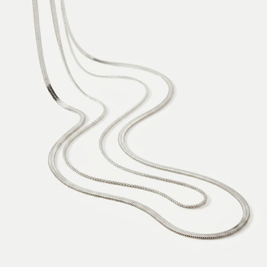 Nour – Double chain necklace with mixed thicknesses
