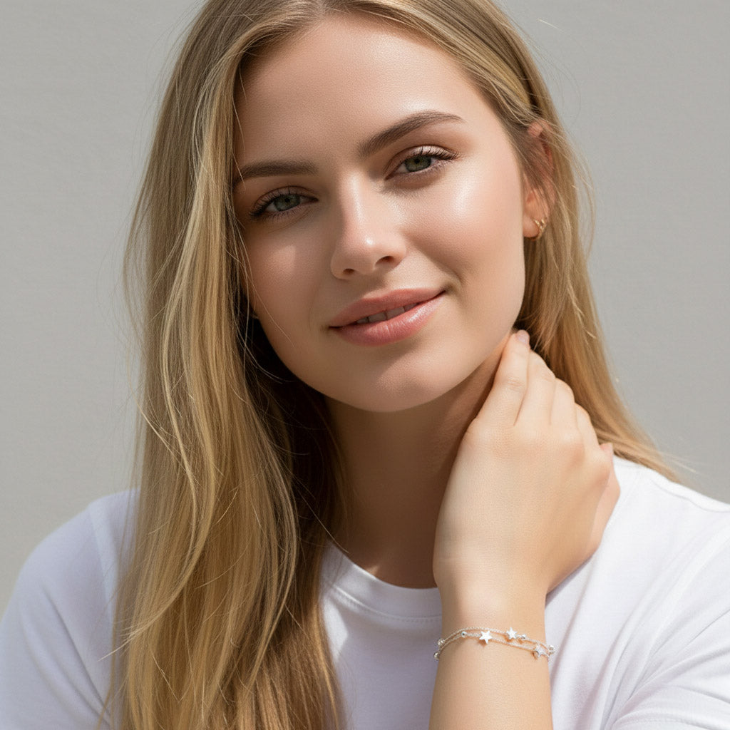 Nova – Bracelet with double chains and cosmic motif