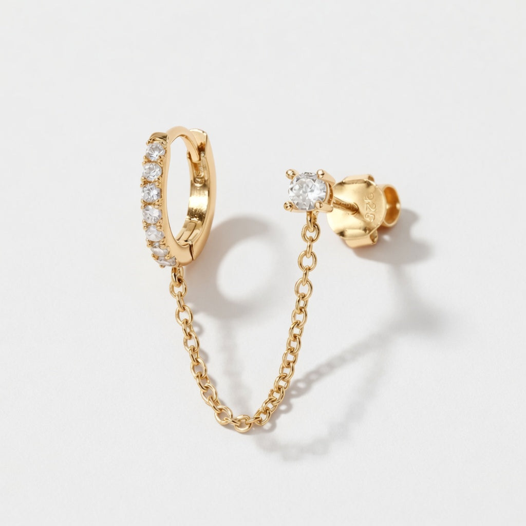Connect – Chain earring with stones