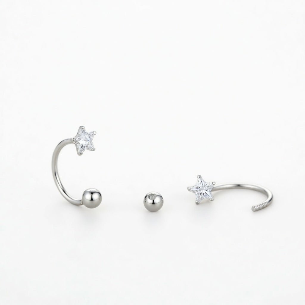 Stardust – Earrings with hook design and screw backs