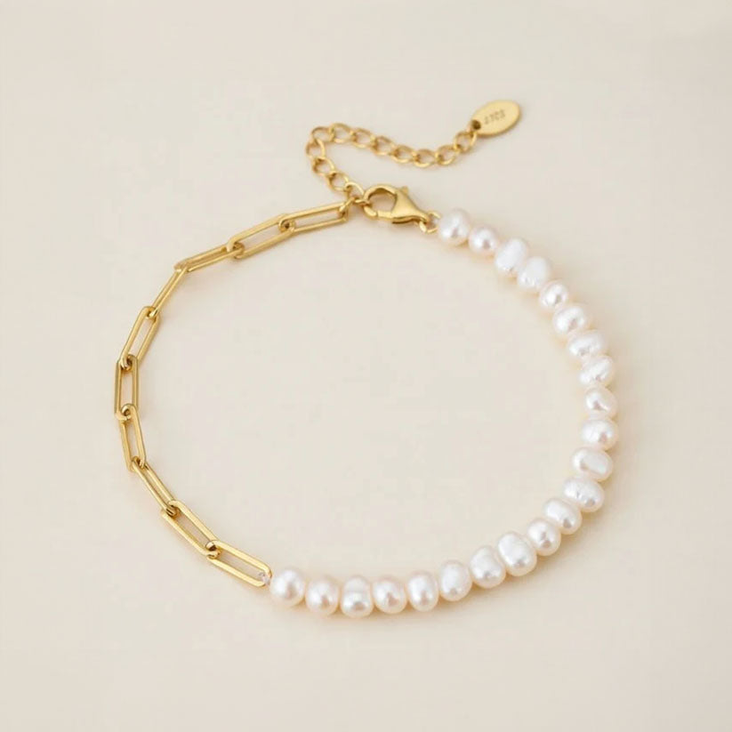 Vega - Armband mit Ankerkette und Perlen