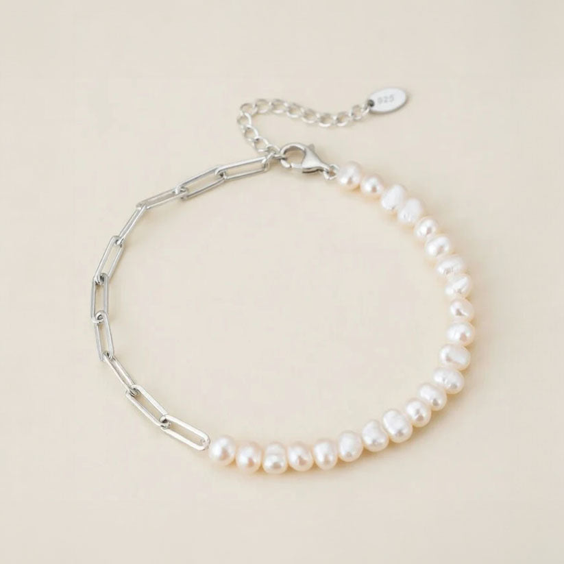 Vega - Armband mit Ankerkette und Perlen
