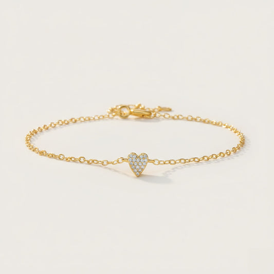 Passione - Armband mit Herz in Pavé-Fassung