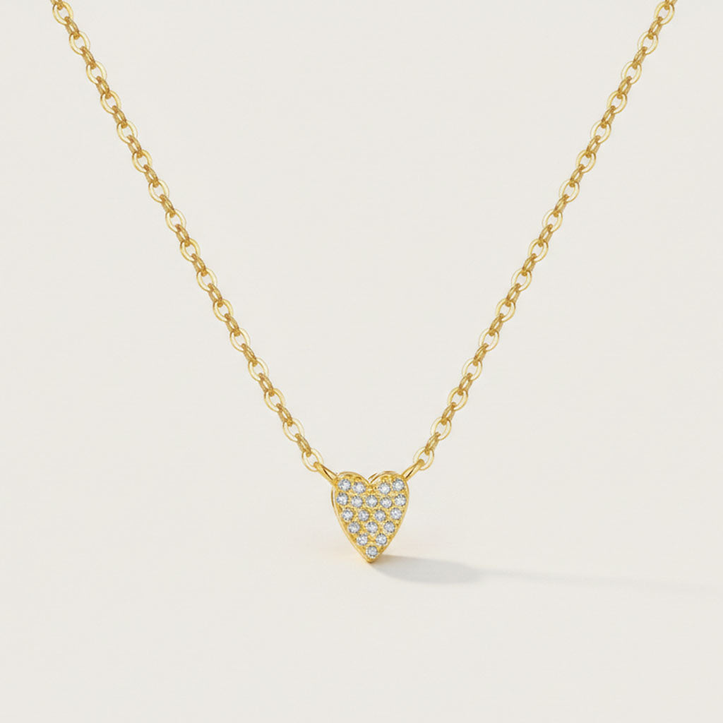 Passione - Ketting met pavé gezette hartvormige hanger