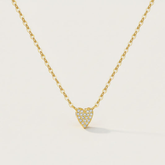 Passione - Ketting met pavé gezette hartvormige hanger