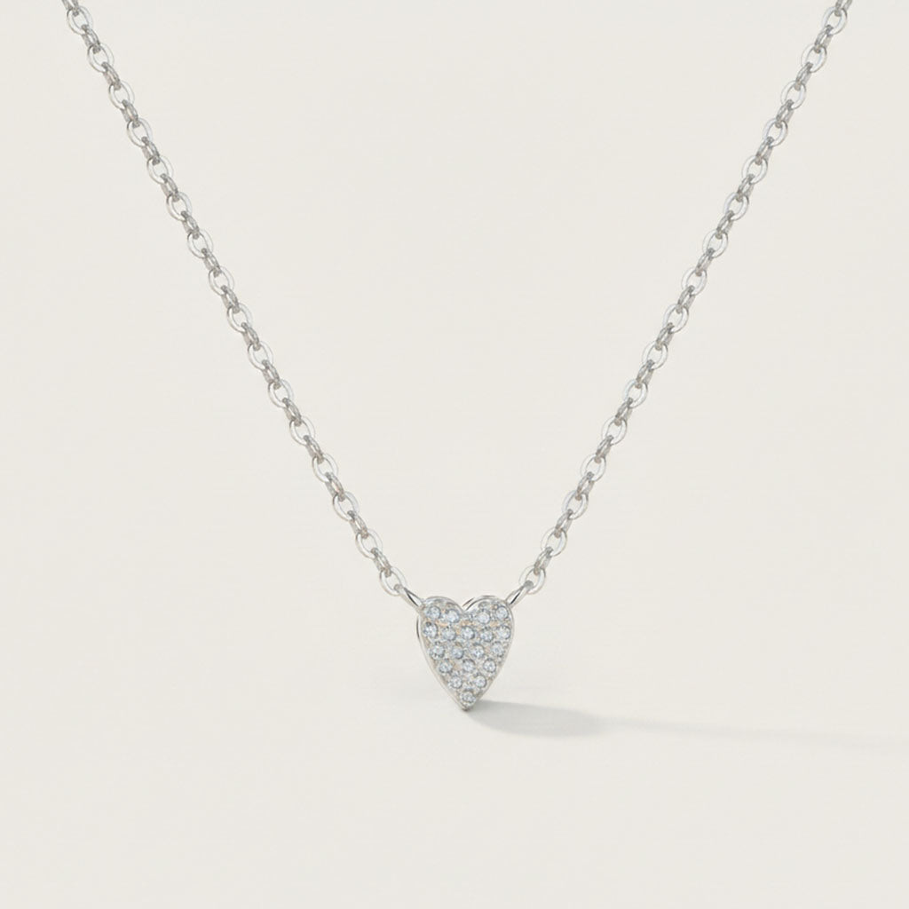 Passione - Ketting met pavé gezette hartvormige hanger