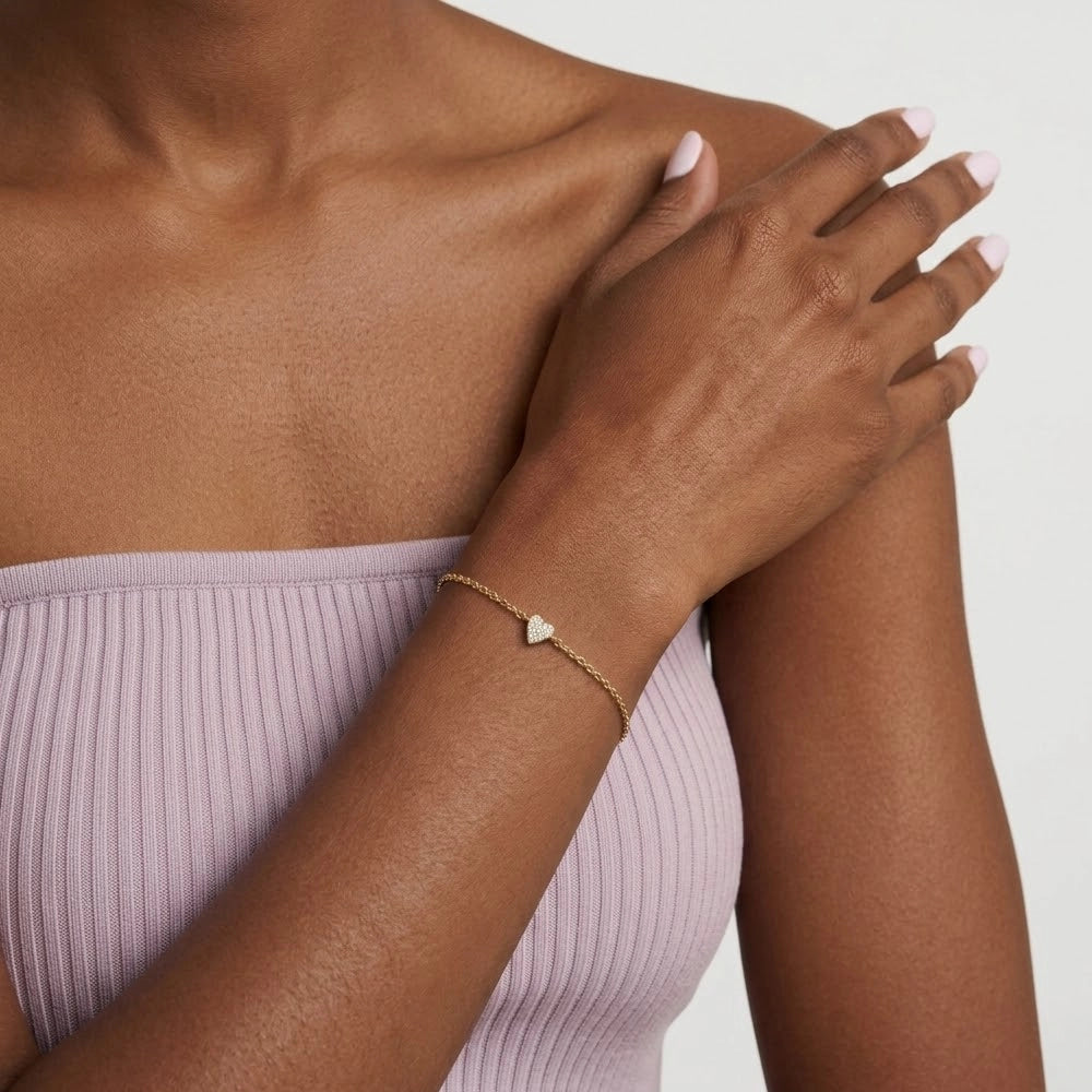 Passione - Armband mit Herz in Pavé-Fassung
