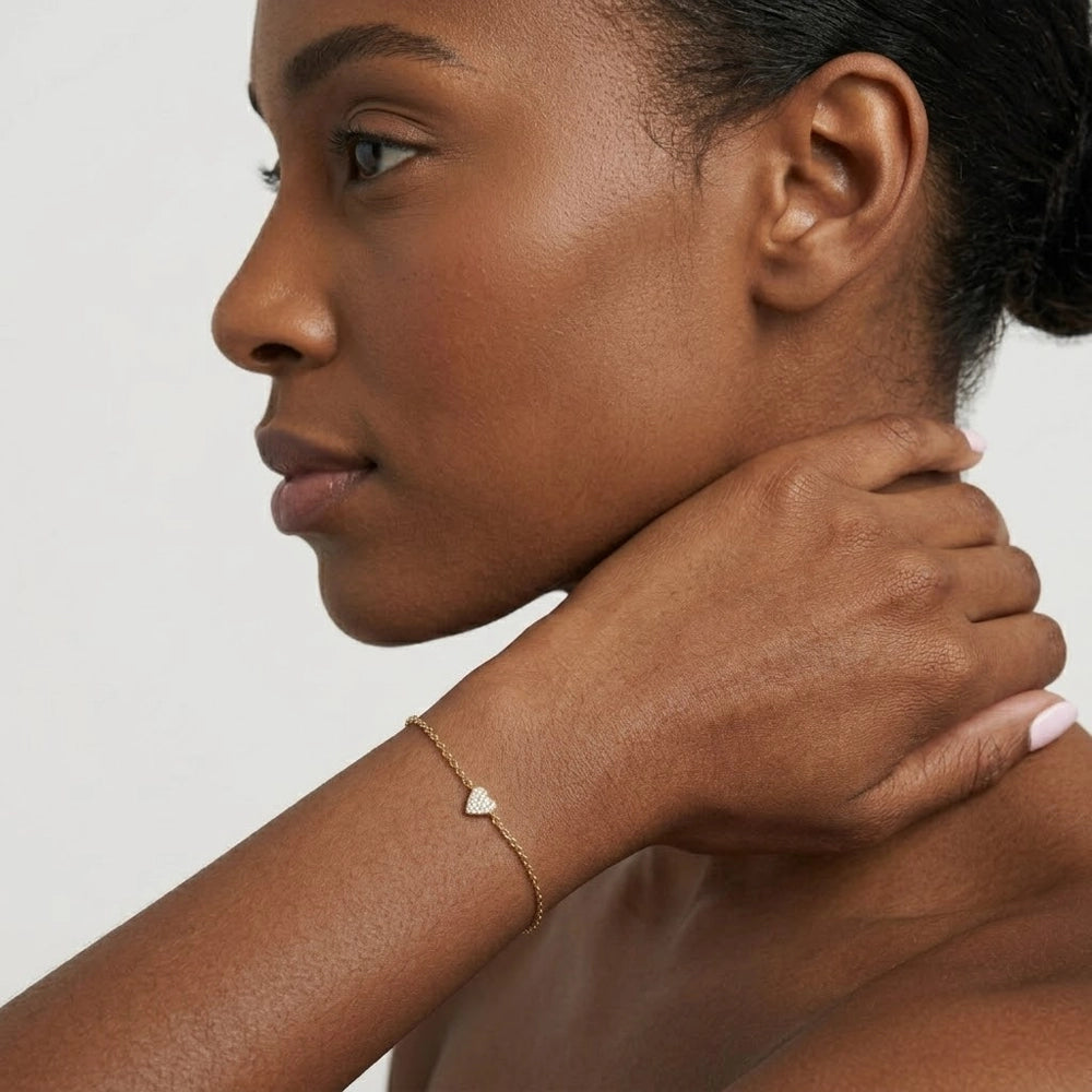 Passione - Armband mit Herz in Pavé-Fassung