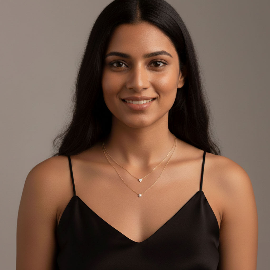 Passione - Ketting met pavé gezette hartvormige hanger